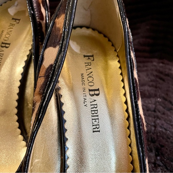 Franco Barbieri Leopard Haircalf Peep-Toe Pump 8 B - Picture 3 of 14